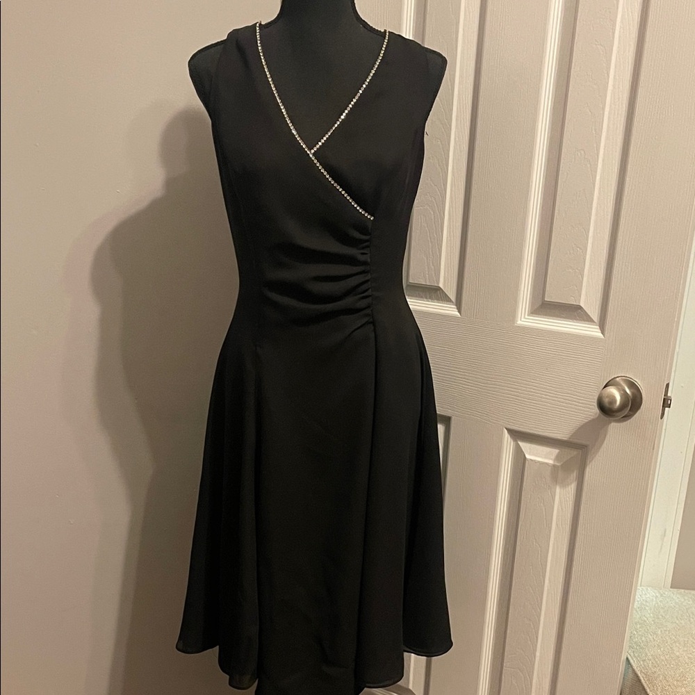 Elegant Black Dress with Diamond Accents